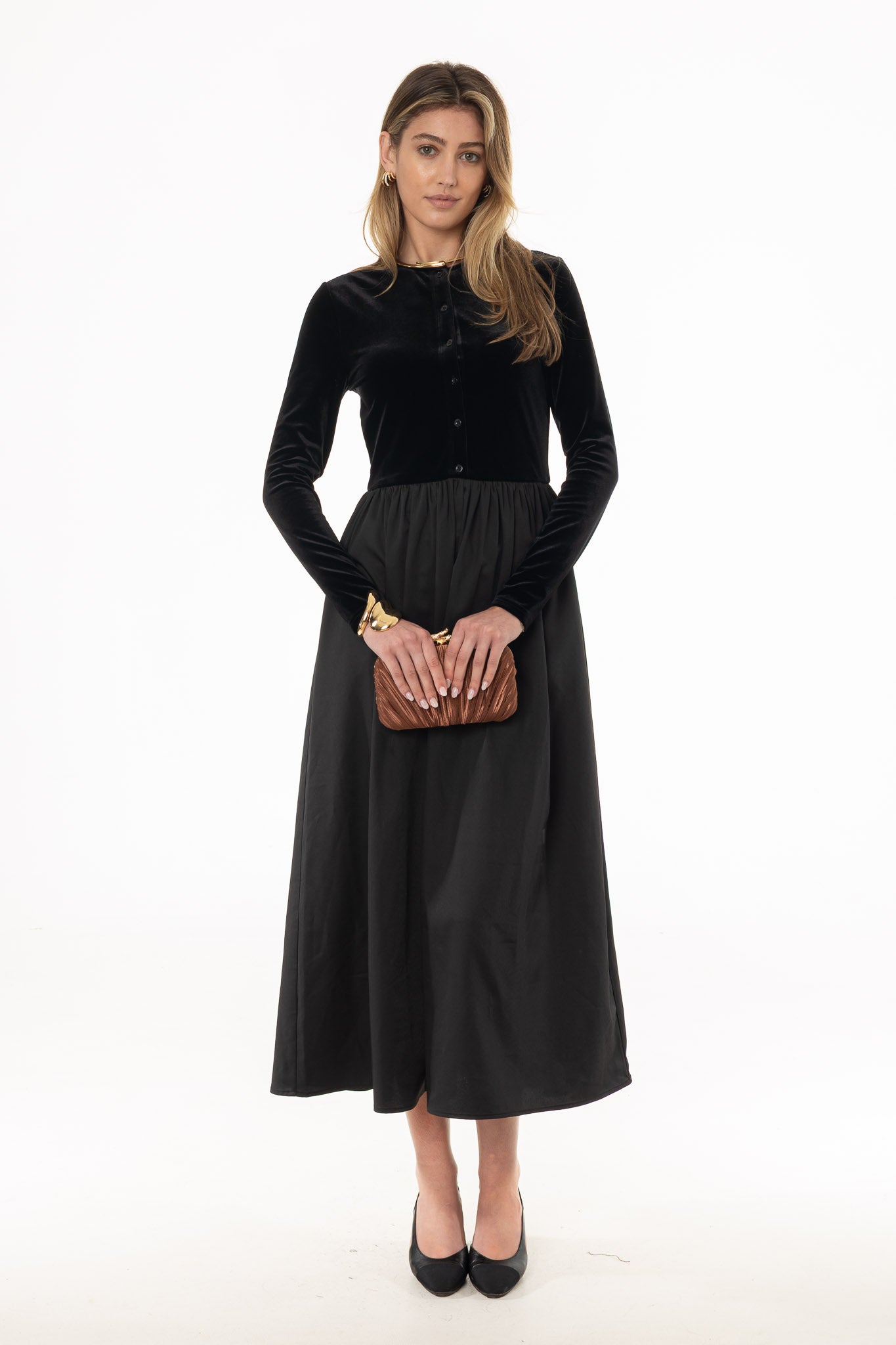 Black Cardigan Combo Maxi Dress – BLANK