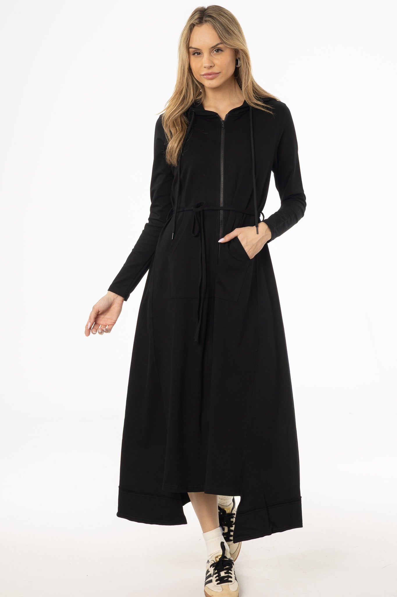 Black Sweatshirt Maxi Dress – BLANK
