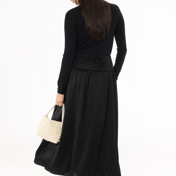 sexy black cocktail dress Midi-Length Designer by La Femme Black / 6 feature:CORSAGE/FLOWER ASOS DESIGN embellished halter very fitted at natural Color:Custom Color(Leaving a note)