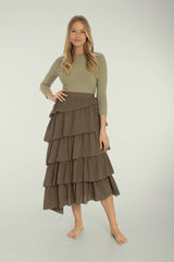 Sage Ruffled Skirt