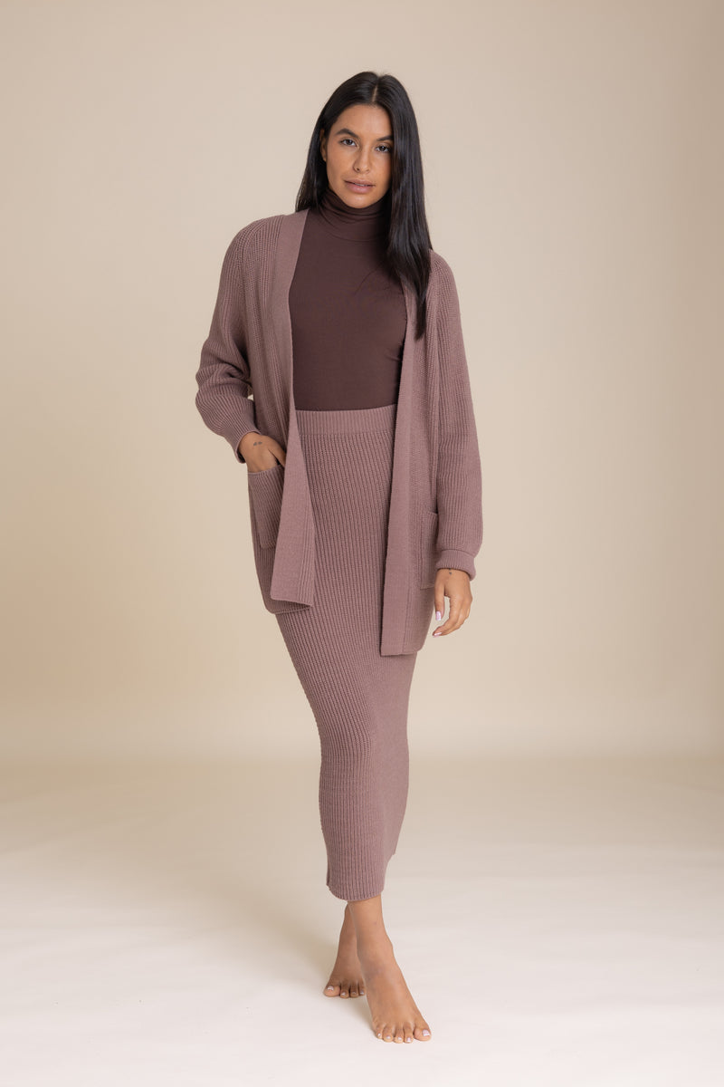 Dusty Rose Chunky Knit Set