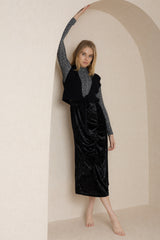 Black Front Tie Knit Vest