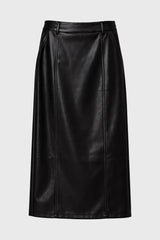 Black Paneled Faux Leather Maxi Skirt