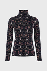 Botanical Garden Printed Turtleneck Top