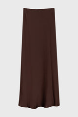 Brown Textured Slip Skirt