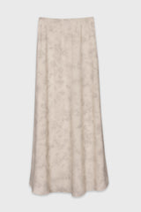 Cream Brushed Satin Maxi Skirt