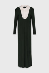 Green Combo Blouse Maxi Dress