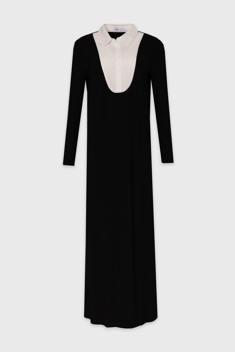 Black Combo Blouse Maxi Dress BLANK Black Combo Blouse Maxi Dress BLANK
