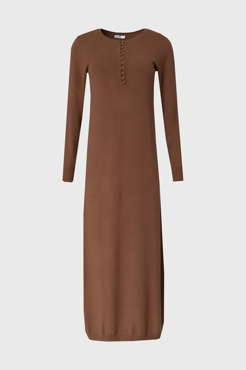 brown button dress Women's THML Many Possibilities Cinnamon Brown Button Up Mini Dress | Size: S