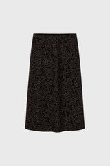 Black And Brown Dot Printed Slip Skirt