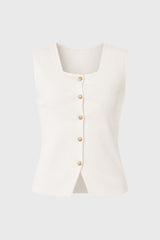 Cream Thin Knit Overlay