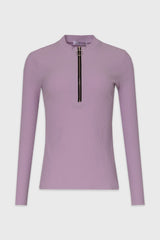 Lavender Ribbed Zipper Top
