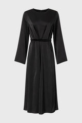 Black Velvet Trim Maxi Dress