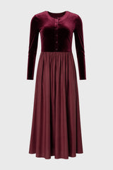 Burgundy Cardigan Combo Maxi Dress