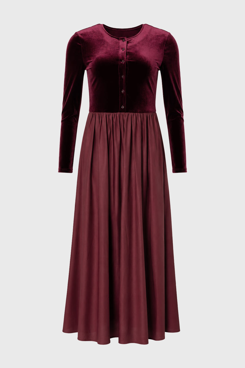 Burgundy Cardigan Combo Maxi Dress – BLANK