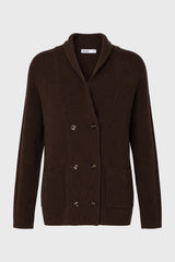 Brown Double Breasted Chunky Knit Cardigan