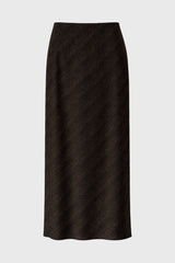Brown Chevron Printed Slip Skirt