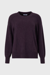 Eggplant Stitched Knit Sweater