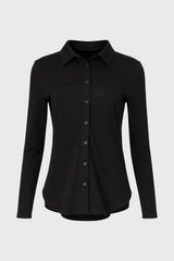 Black Herringbone Textured Shirt