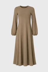Olive Godet Seam Maxi Dress