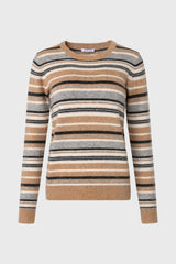 Camel Striped Knit Sweater