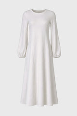 White Godet Seam Maxi Dress