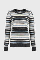 Blue Striped Knit Sweater
