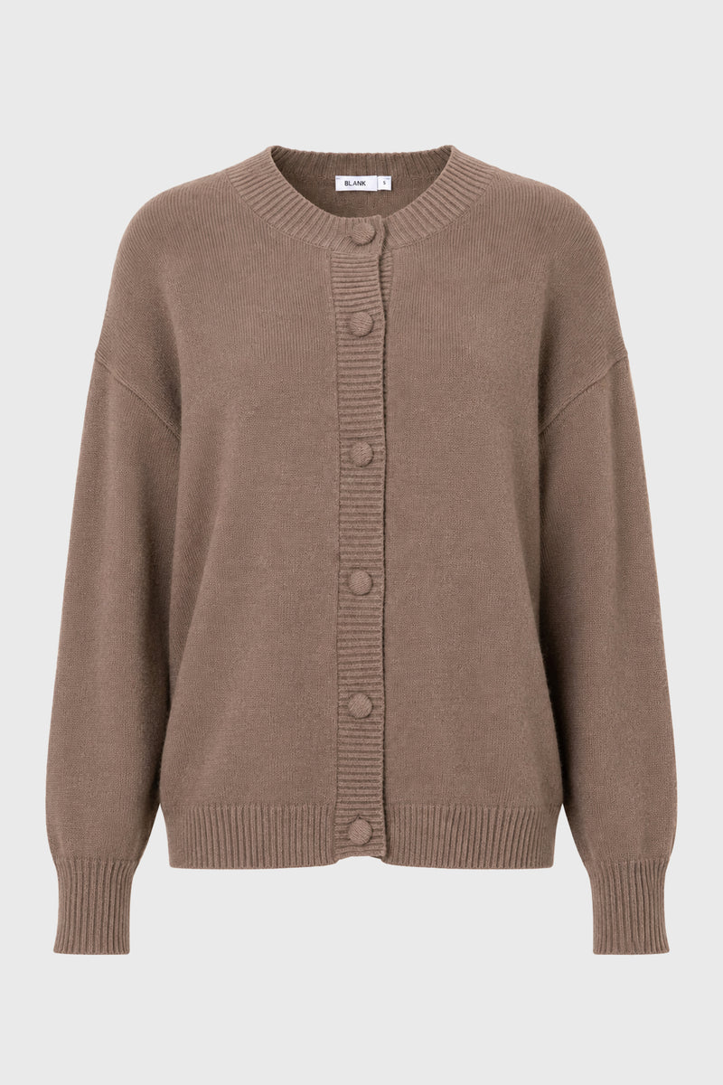 Taupe Chunky Knit Cardigan – BLANK