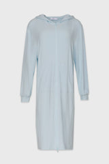 Light Blue Ribbed Sweatshirt Dress