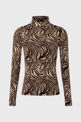 Leopard Printed Mock Neck Top