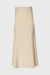 Cream Knit Circle Skirt