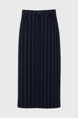 Navy Striped Maxi Skirt