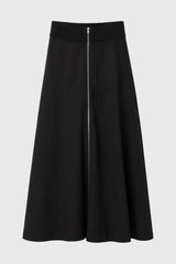 Black Zipper Maxi Skirt