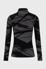 Brushstroke Mock Neck Top