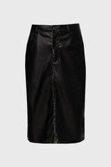 Black Vegan Leather Pencil Skirt
