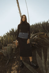 Blue Denim Knit Skirt
