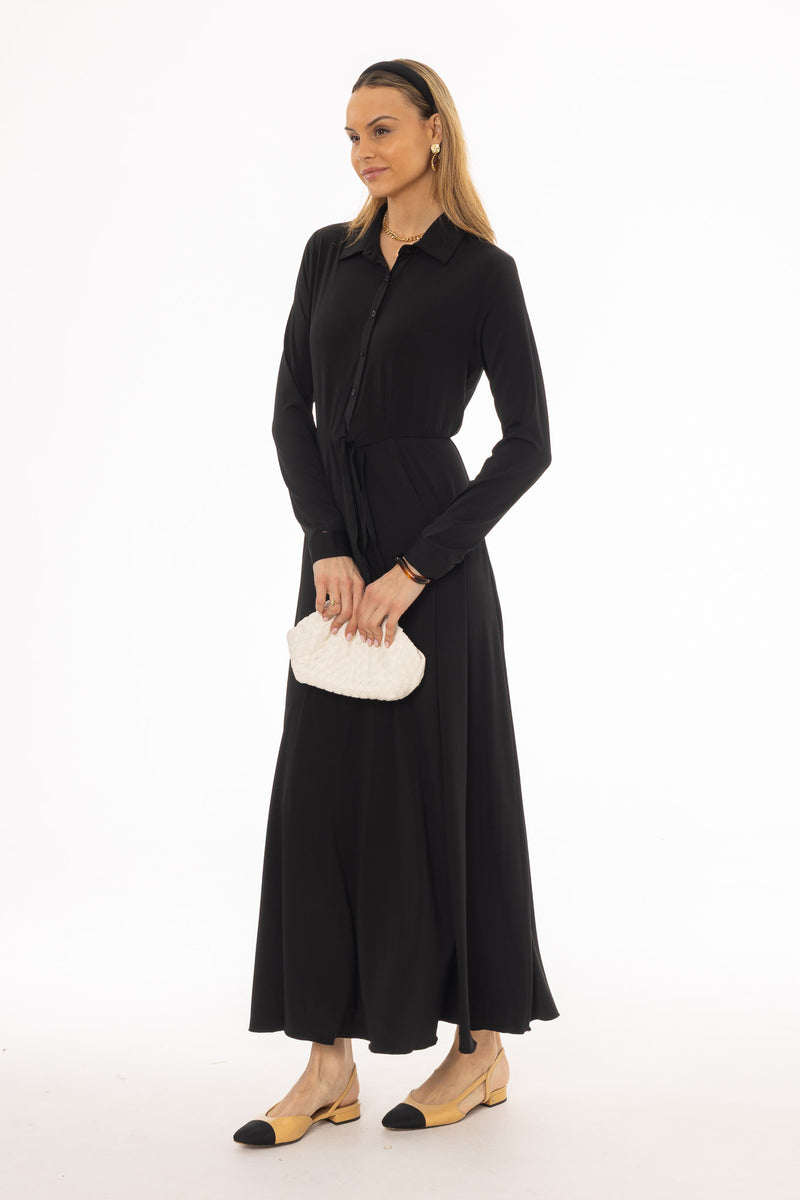 fitted lace wedding dress Black Slinky Wrap Dress