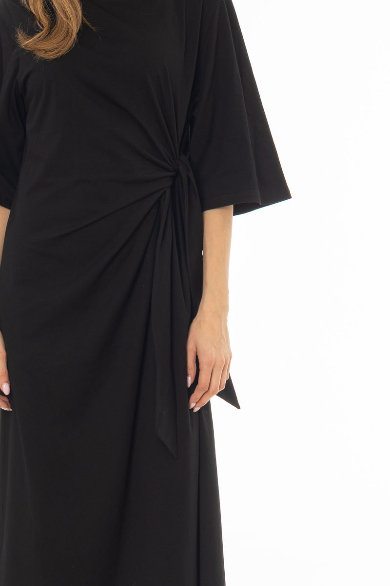 Black Side Tie T-Shirt Maxi Dress BLANK Black Side Tie T-Shirt Maxi Dress BLANK