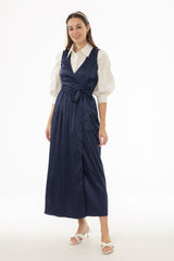 Navy Wrap Maxi Jumper