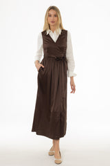Brown Wrap Maxi Jumper