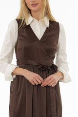 Brown Wrap Maxi Jumper