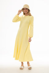 Yellow Godet Seam Maxi Dress