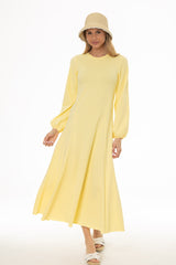 Yellow Godet Seam Maxi Dress