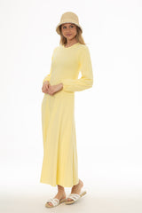 Yellow Godet Seam Maxi Dress