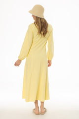 Yellow Godet Seam Maxi Dress