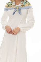 White Godet Seam Maxi Dress