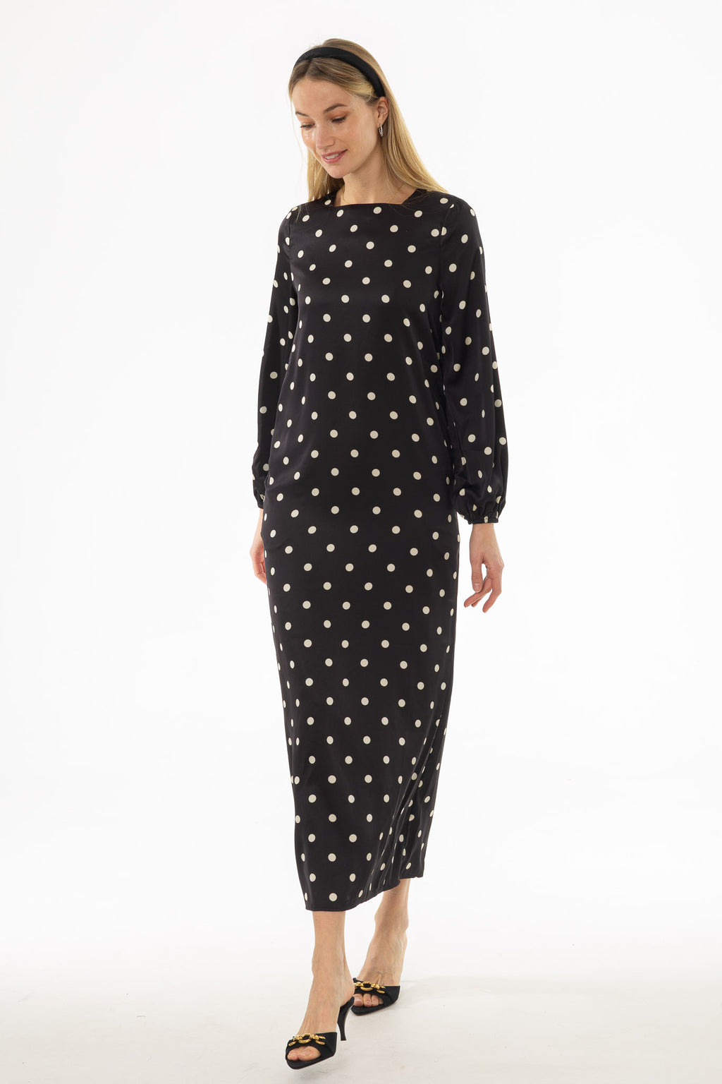 Black Polka Dot Maxi Dress BLANK Black Polka Dot Maxi Dress BLANK