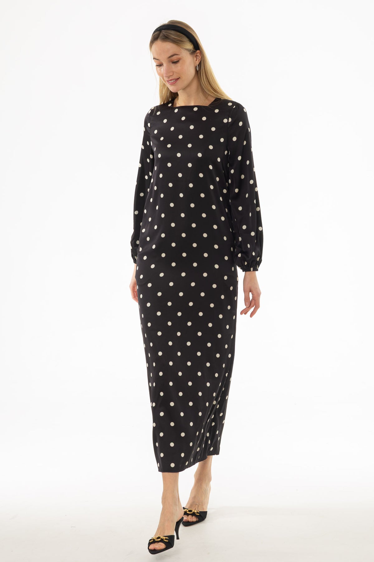 Black Polka Dot Maxi Dress BLANK Black Polka Dot Maxi Dress BLANK