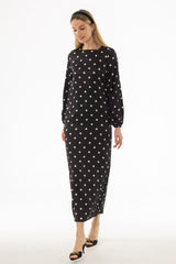 Black Polka Dot Maxi Dress