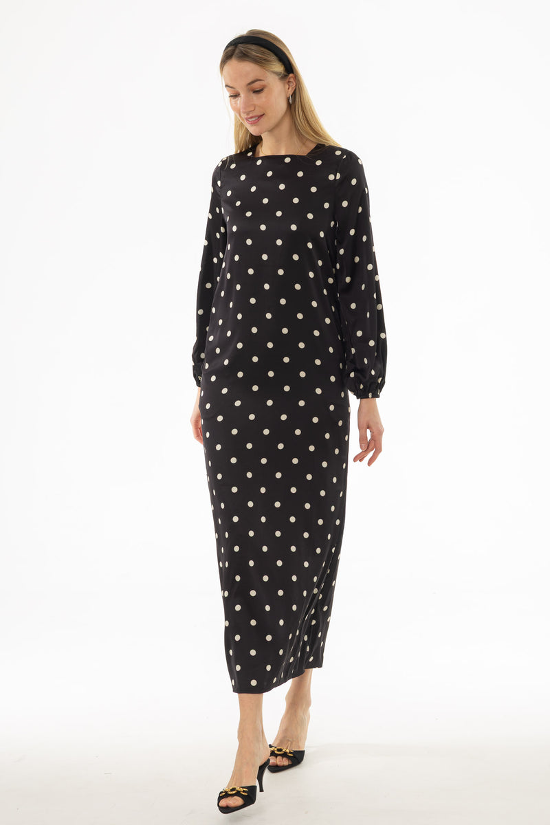 Black Polka Dot Maxi Dress – BLANK